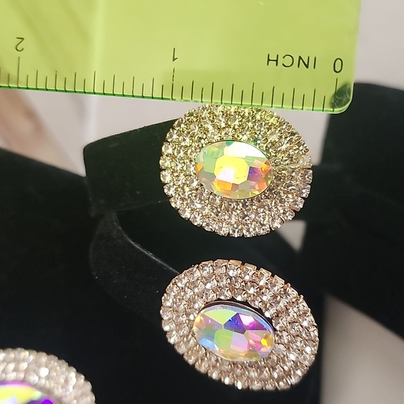 Statement Iridescent AB Necklace Earrings Set - Picture 8 of 9